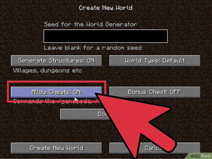 minecraft at launcher how to turn on cheats